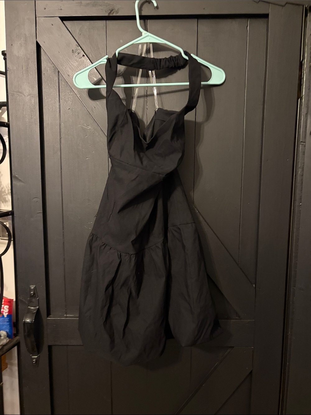 wild fable Black Halter Bubble Hem Mini Dress
